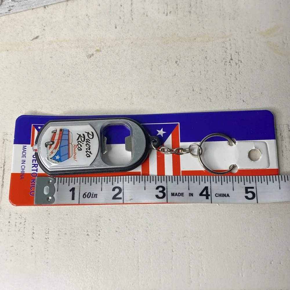 🆕Puerto Rico volkswagen beer opener with light & handmade guirro 🔑 key chain